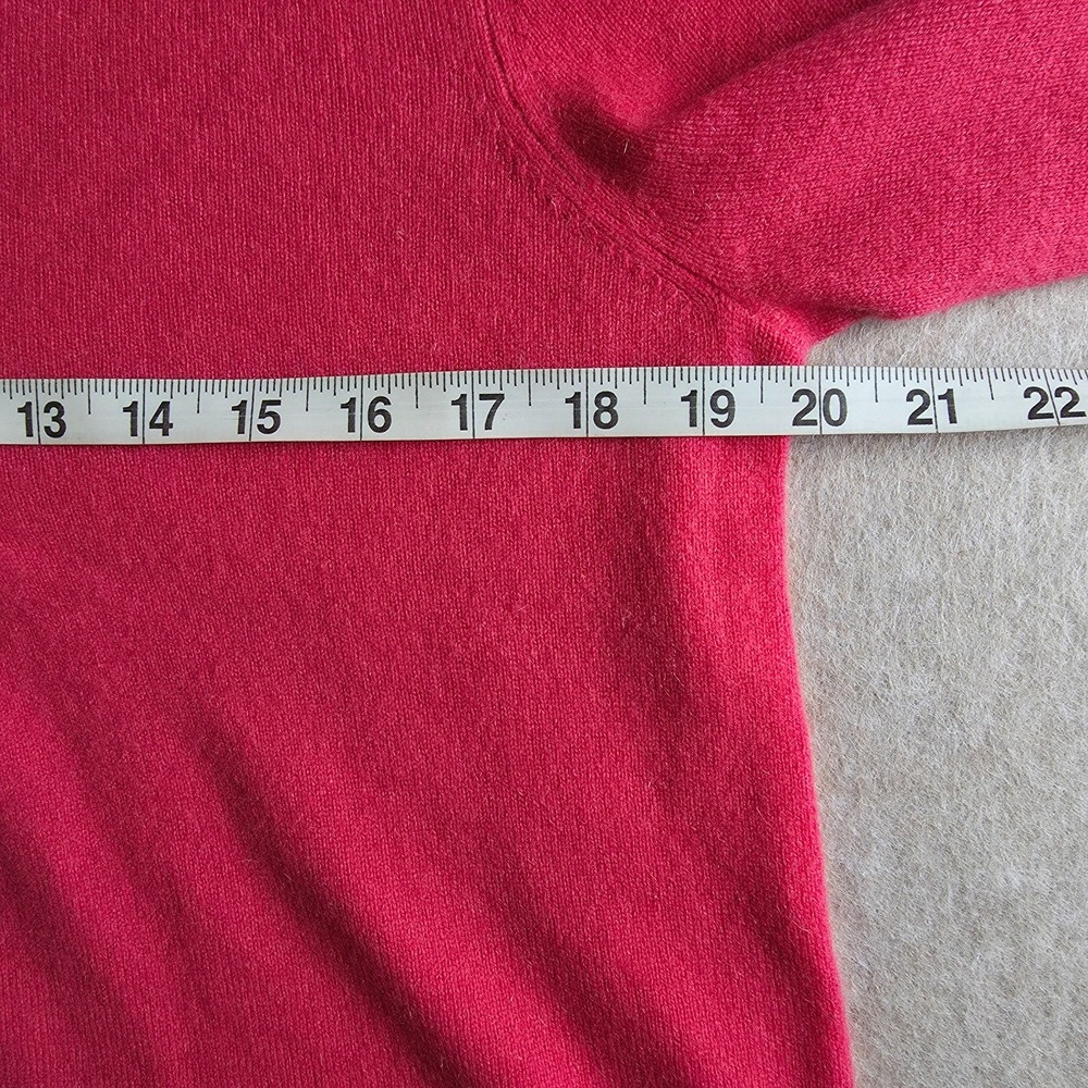 Garnet Hill 100% Cashmere Babydoll Sweater Sz L Pink Roll Hem Soft Girl Coquette - Picture 9 of 14